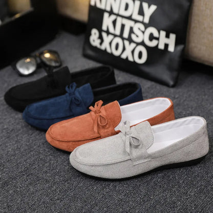 Men's fashion loafers with a stylish bow. Ideal slip-on shoes for smart-casual & office outfits.