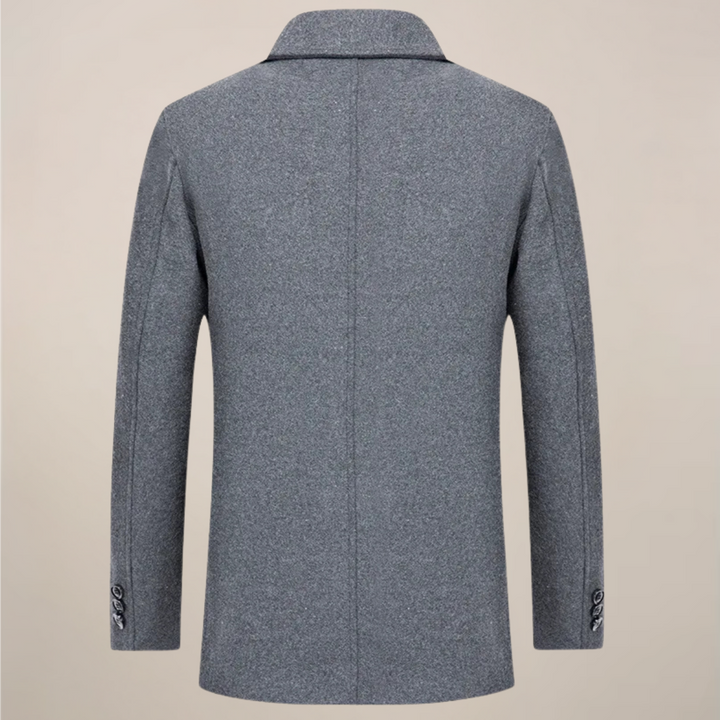 Stylish men's button-up jacket, perfect smart casual outerwear for fall and winter fashion.