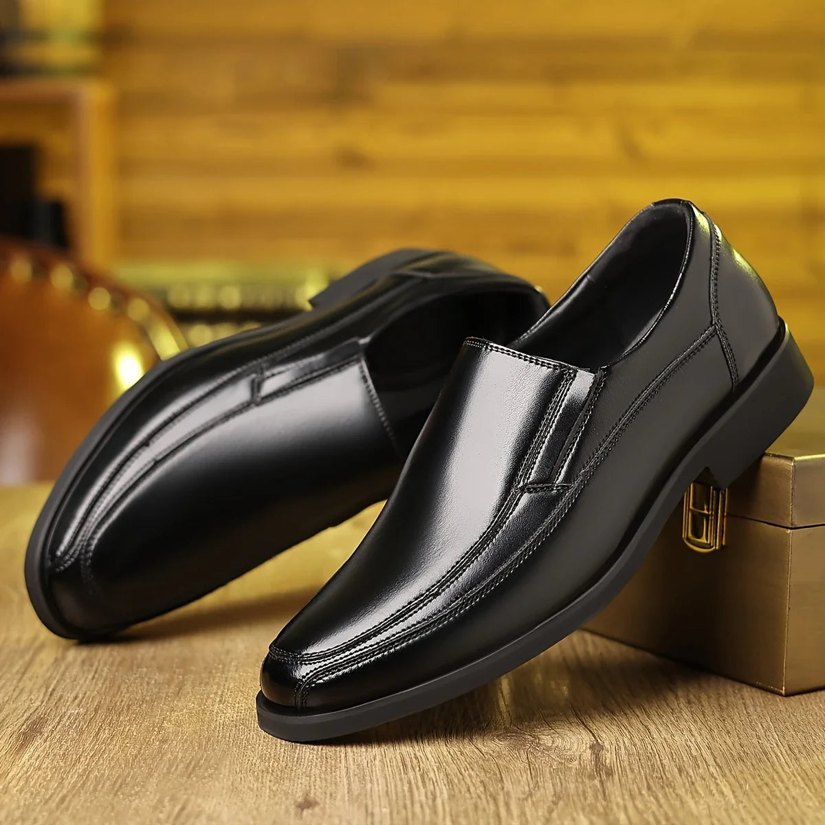 Modern men's slip-on loafers, providing comfortable shoes for fashion-forward everyday wear.