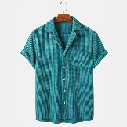 Men's soft casual button-up shirt, classic fit. Comfortable long sleeve top for everyday wear.
