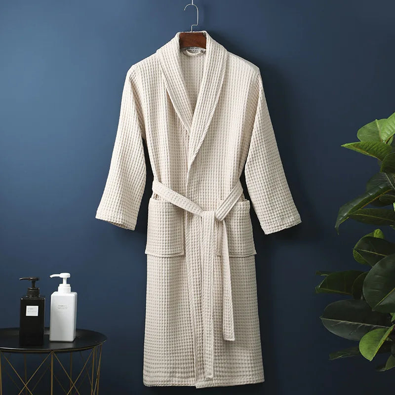 Men's soft cotton bathrobe for ultimate comfort and relaxation at home.