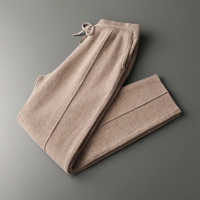 Stylish men's camel tailored trousers. Soft, comfortable pants for a relaxed yet fashionable look.