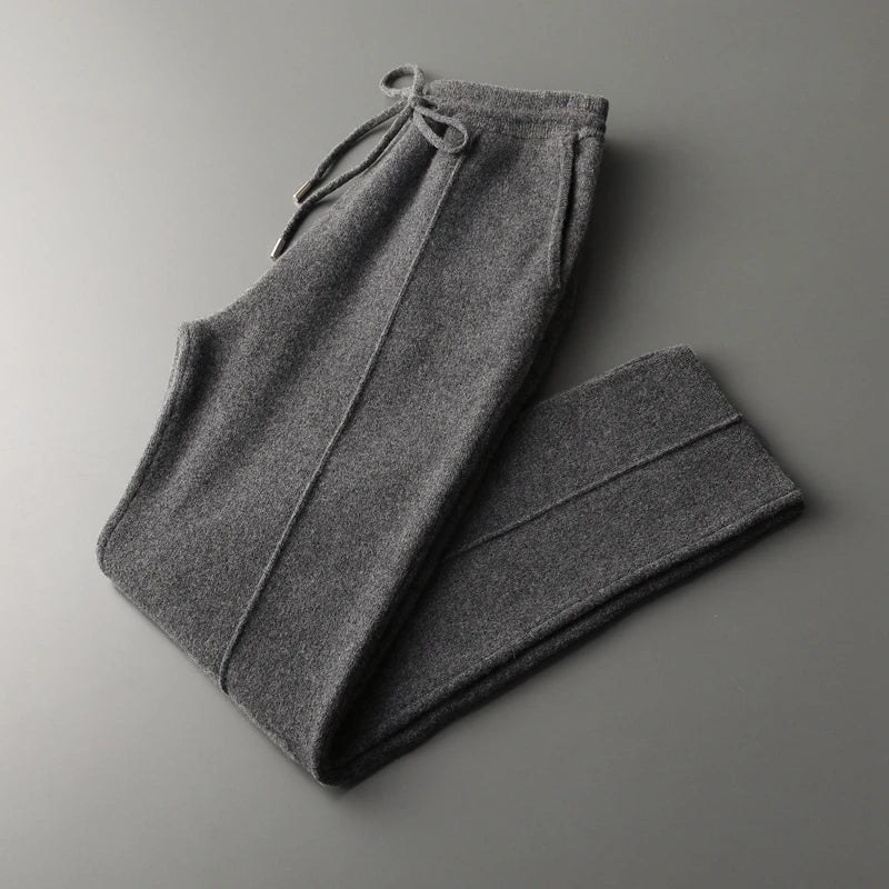 Light grey men's tailored trousers, offering a soft feel and ultimate comfort for daily wear.