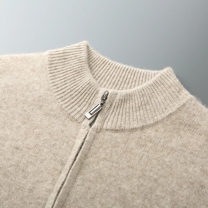 Stylish men's long sleeve knit cardigan sweater, a versatile layering piece for fall fashion and winter warmth.