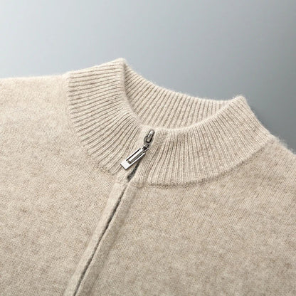 Stylish men's long sleeve knit cardigan sweater, a versatile layering piece for fall fashion and winter warmth.