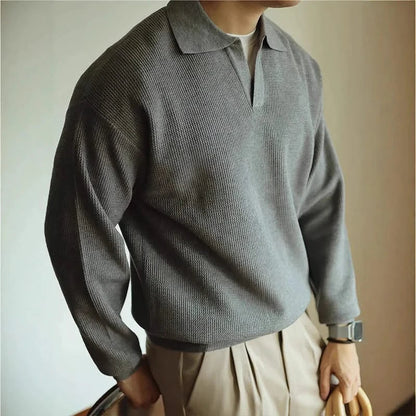 Men's Soft Knit Polo Shirt, classic fit & breathable fabric. Versatile for casual or smart-casual wear.