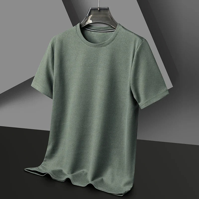 Comfortable men's textured tee, a classic fit layering top perfect for everyday casual style.