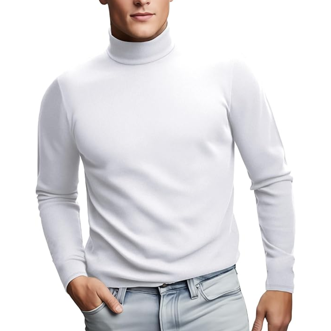Lucas men's thermal roll neck baselayer shirt, soft long sleeve clothing for winter layering.