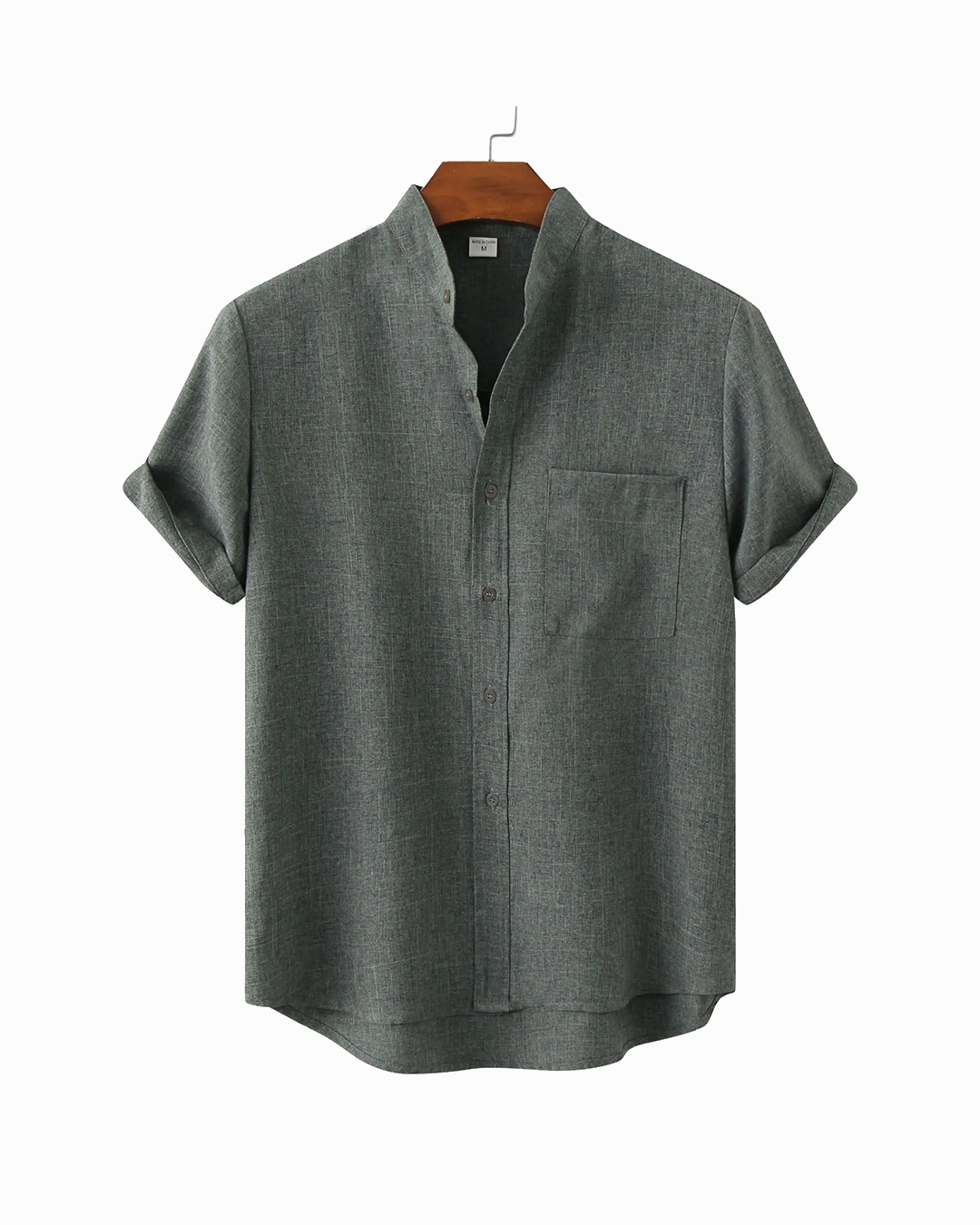 Men's Solaro lightweight short sleeve summer shirt with a mandarin collar, perfect for warm weather.