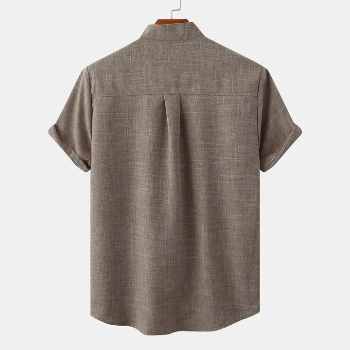 Stylish men's Solaro short sleeve summer shirt, relaxed fit, breathable for warm weather.