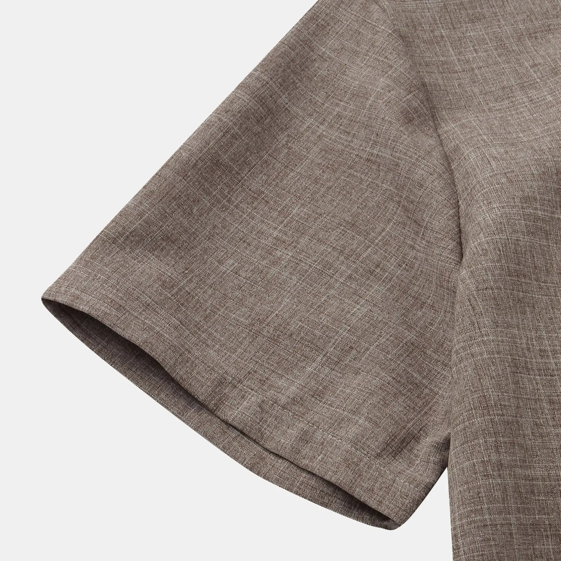 Relaxed fit men's Solaro summer shirt, short sleeve, mandarin collar, stylish comfort.