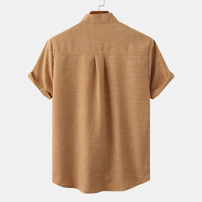 Stylish men's Solaro summer shirt, short sleeve, lightweight fabric, relaxed fit design.