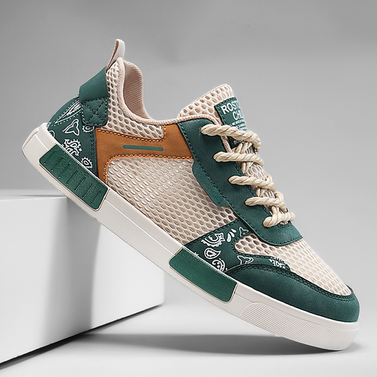 Men's Sonnet green lace-up sneakers, modern style & comfort for everyday walking shoes.