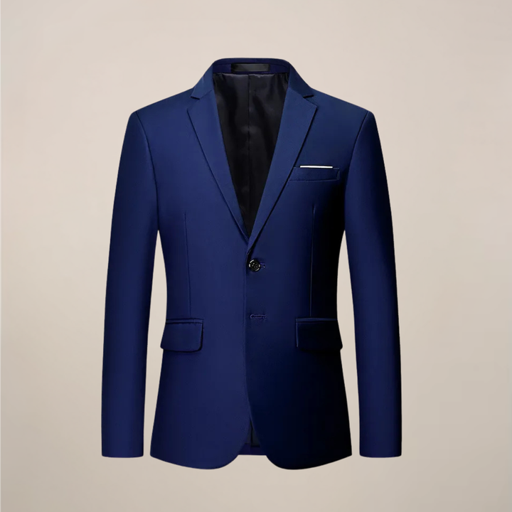 Stylish men's slim fit blazer. Versatile formal wear suitable for business meetings, weddings & sophisticated events.