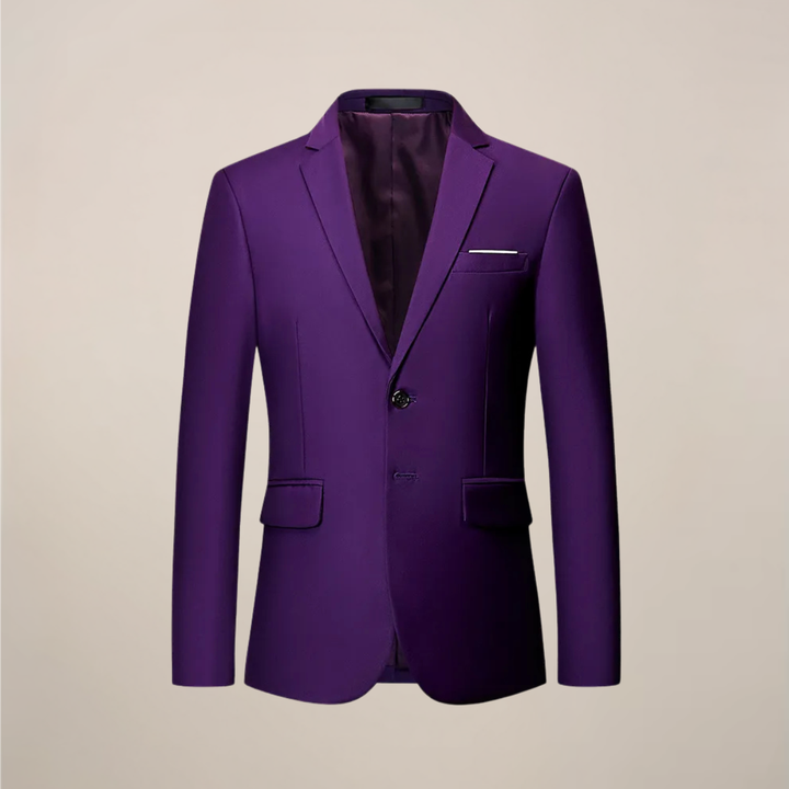 Modern men's slim fit formal blazer. A sophisticated tailored jacket perfect for contemporary business & wedding suits.
