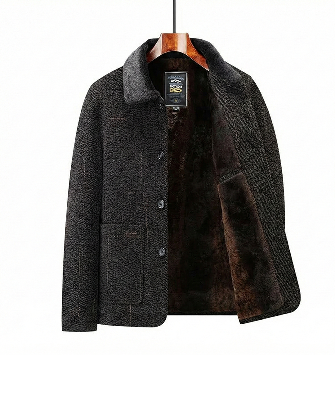 Men's sophisticated tailored winter jacket in classic style, perfect warm outerwear for fall & cold weather.