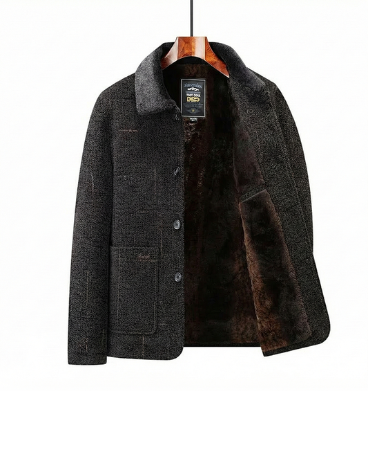 Men's sophisticated tailored winter jacket in classic style, perfect warm outerwear for fall & cold weather.