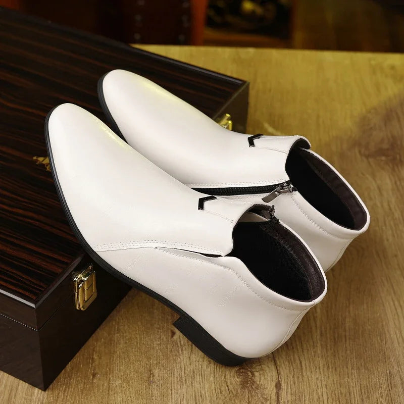 Men's stylish Chelsea ankle boots with zipper. Comfortable, dressy footwear for everyday or special occasions.