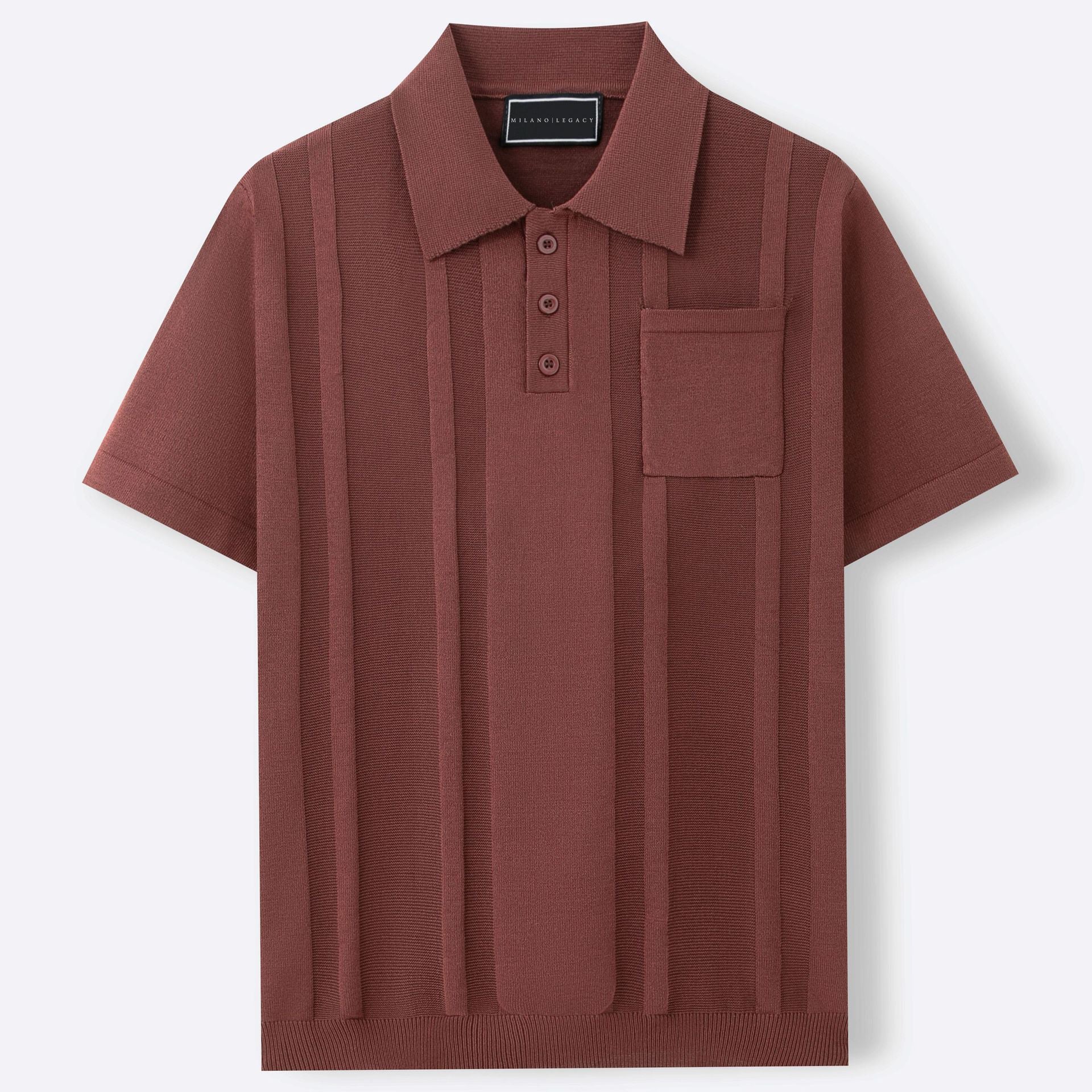 Men's Sorrento tailored polo shirt with chest pocket, a breathable short sleeve top for smart casual looks.
