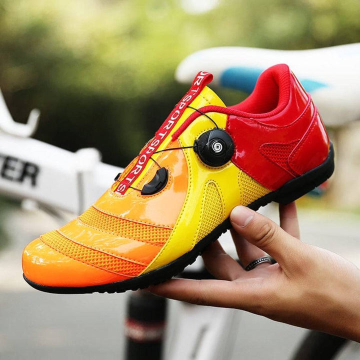 Men's SPD rubber flat cycling shoes for mountain biking, black with durable sole