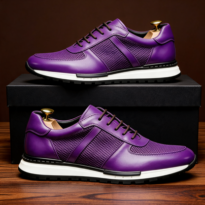 Men's Spencer lace-up platform sneaker featuring breathable mesh and premium leather panels.