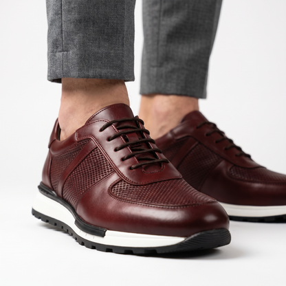 Versatile men's Spencer leather mesh platform sneakers for everyday comfort and style.