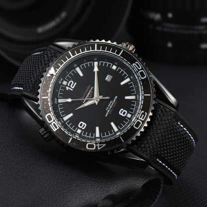 Men's sport watch with black dial & rotating bezel, perfect for athletic activities and stylish everyday wear.