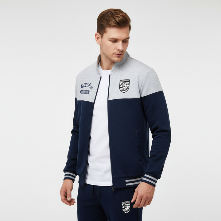 Two-piece men's baseball track suit, Eddie, perfect for athletic wear & casual urban outfits.