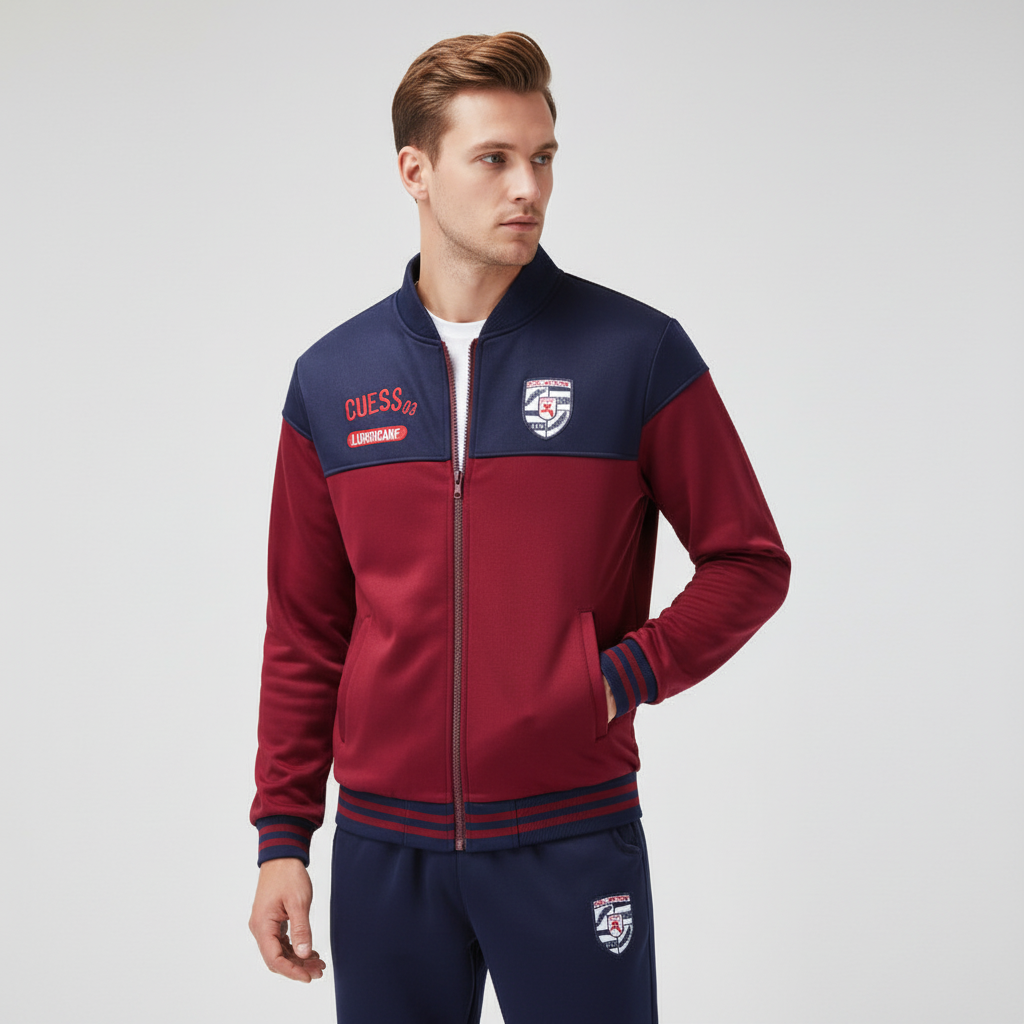 Eddie men's two-piece baseball tracksuit, a sleek set for athletic wear & trendy urban style.
