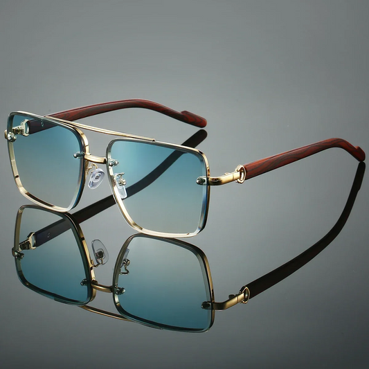 Men's square aviator sunglasses, stylish & lightweight men's fashion eyewear.
