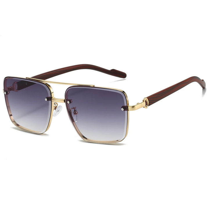 Durable men's square aviator sunglasses, offering UV protection & a sleek, modern look.