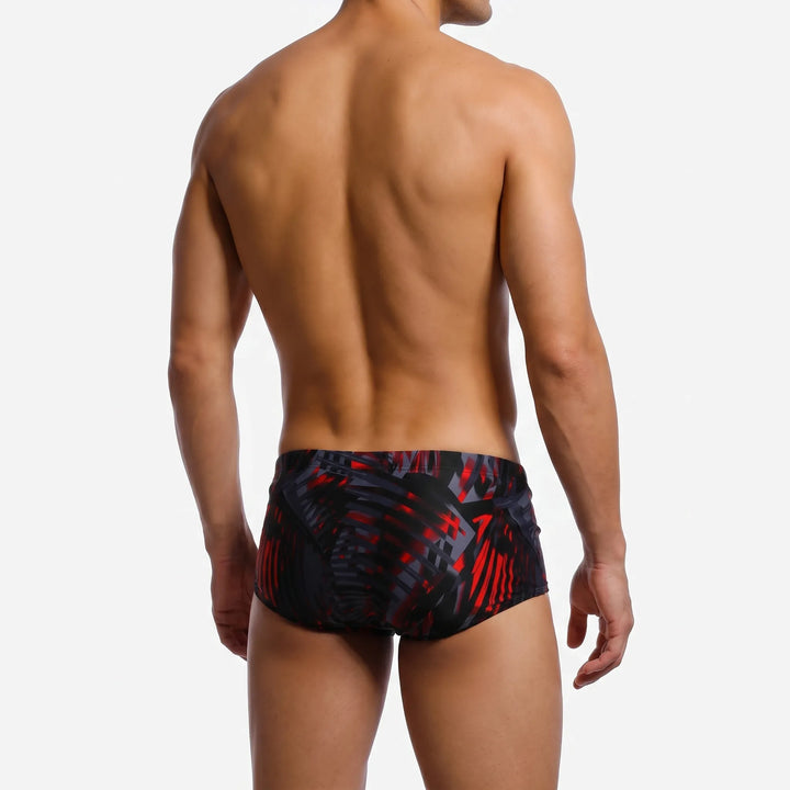 Quick-dry men's square cut swim trunks, perfect active swim shorts for pool & beach vacation.