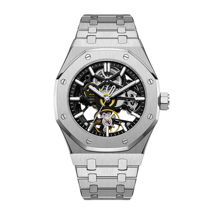 Gold tone men's stainless steel executive watch, a classic luxury analog timepiece for formal business style.