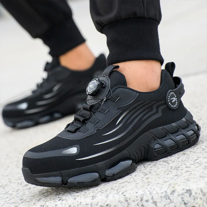 Comfortable men's safety sneakers with steel toe & puncture-resistant sole for ultimate protection.
