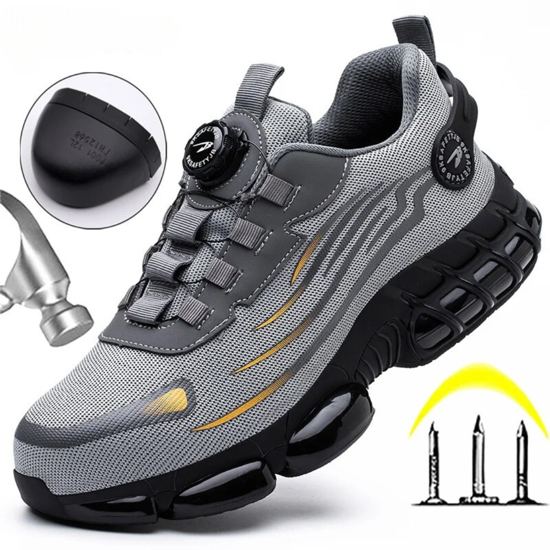 Men's protective work boots. Steel toe, puncture-resistant, and comfortable for long shifts.