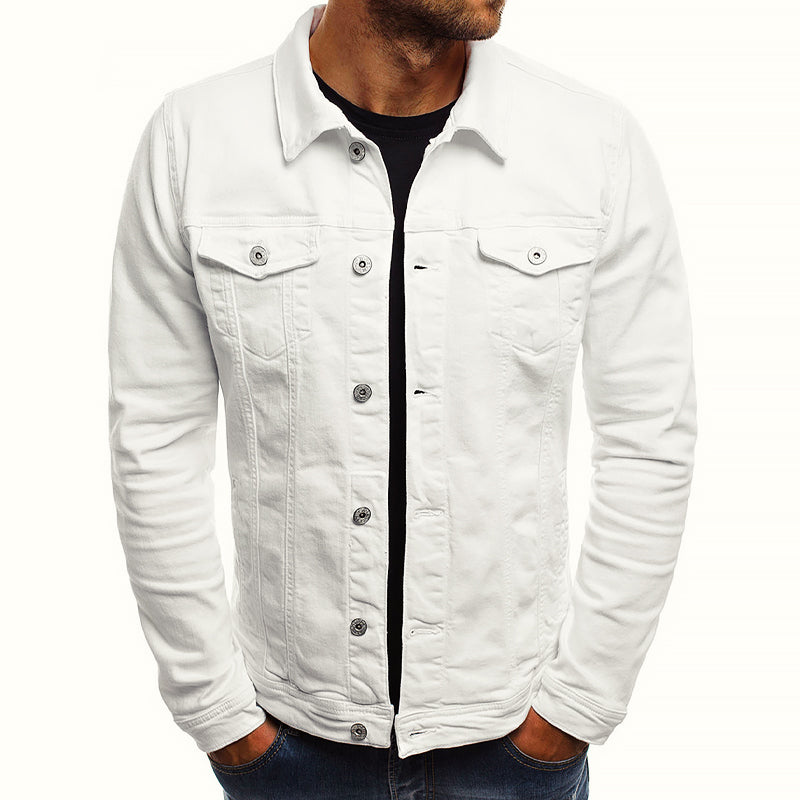 Versatile men's denim jacket, perfect for fashion-forward casual wear in classic blue or black.