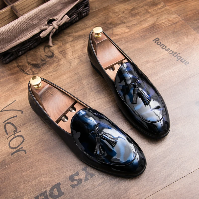 Comfortable men's dress shoes: Sterling Midnight Tassel Loafers, ideal for smart casual or formal wear.