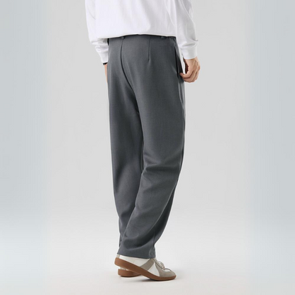 Lightweight men's sterling pleated dress pants, ultimate comfort, classic style for work.