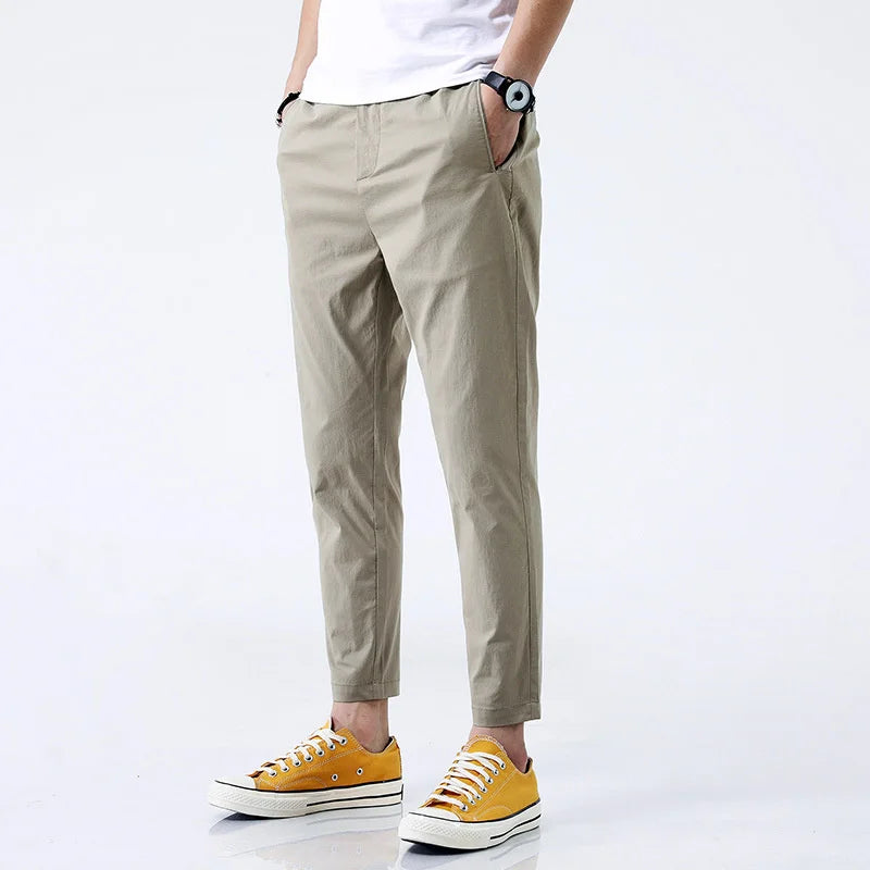 Men's straight fit cotton chinos, perfect for casual or semi-formal everyday wear.