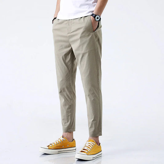Men's straight fit cotton chinos, perfect for casual or semi-formal everyday wear.