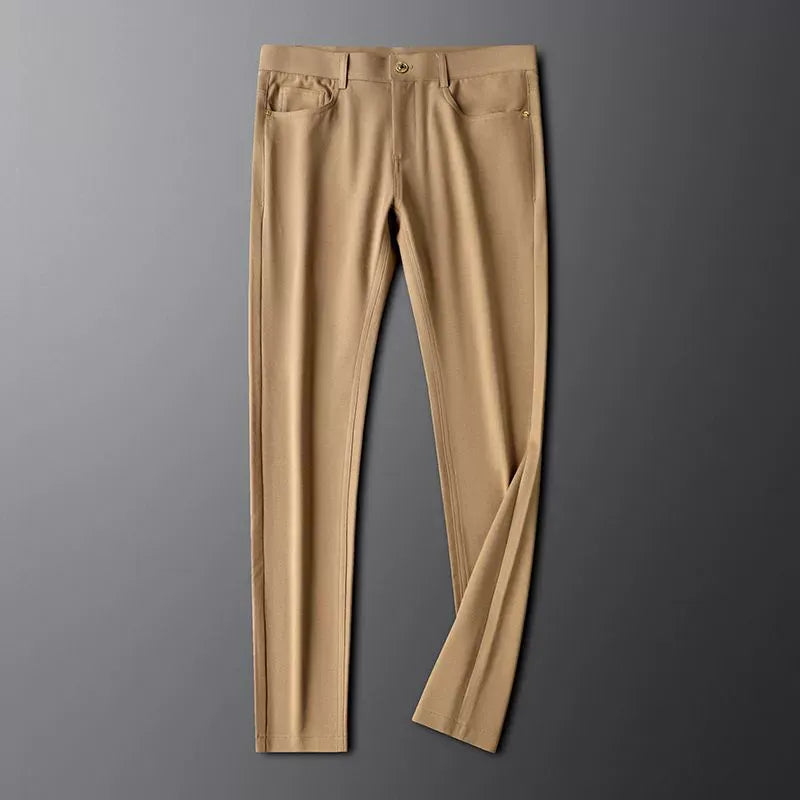 Black men's Stratos cotton dress pants; versatile & high-quality for work or fashion.