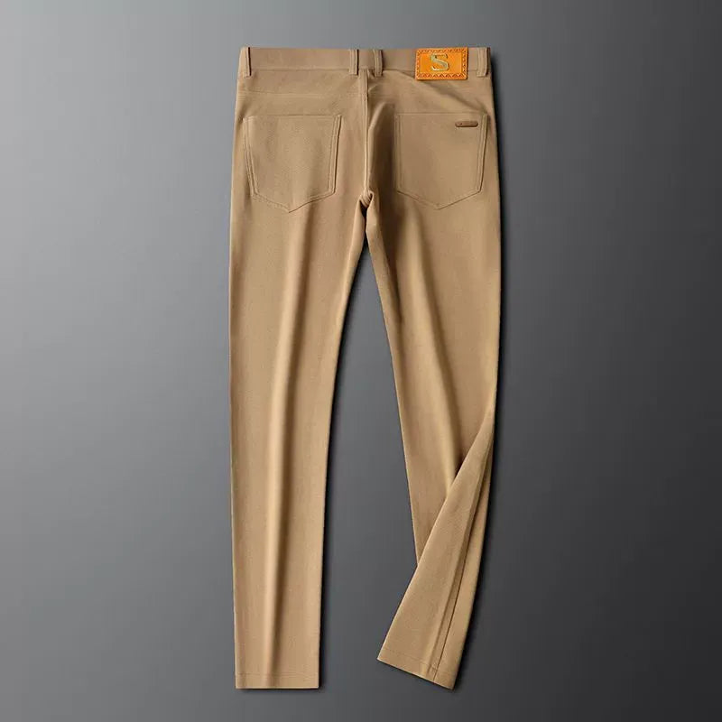 White men's Stratos premium cotton trousers, ideal for a smart casual or elegant look.