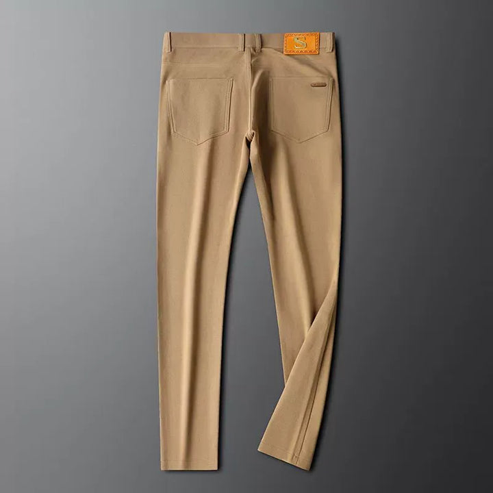 White men's Stratos premium cotton trousers, ideal for a smart casual or elegant look.