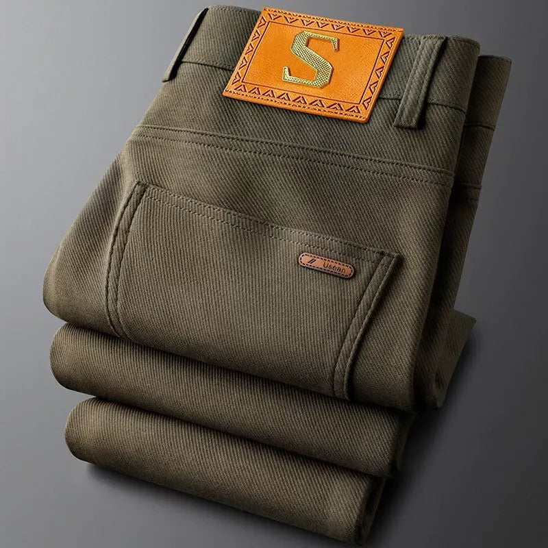 Brown men's Stratos premium quality cotton pants, durable & fashionable everyday wear.
