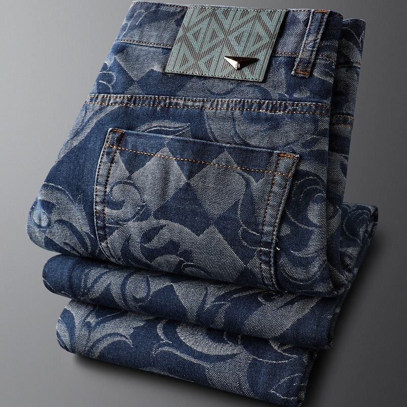 Comfortable men's stretch denim jeans, flexible and premium fit for daily wear. Wrinkle resistant.