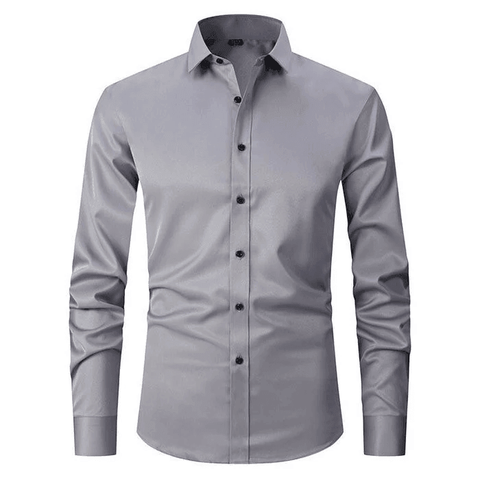 Essential men's long sleeve stretch dress shirt for professional office wear.
