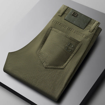 Versatile men's stretch pants for active or formal wear. Modern fit, comfortable cotton blend for all-day wear.