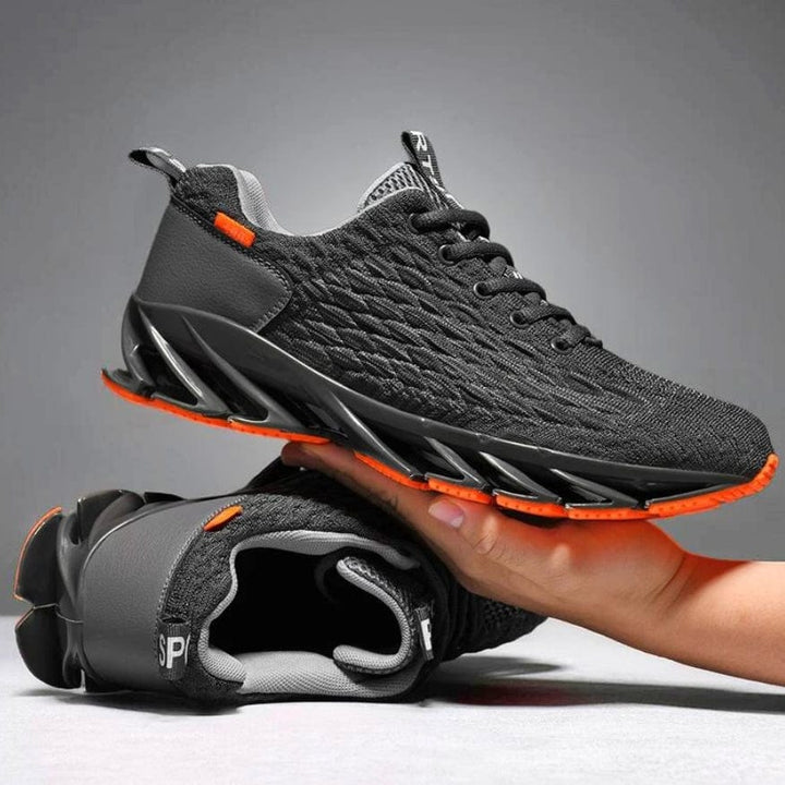 Durable StrideMax men's athletic shoes with enhanced stability and flexible comfort for active use.