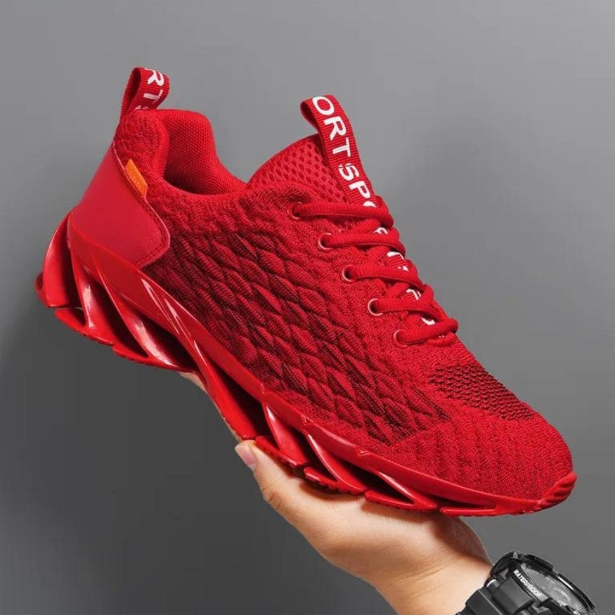 StrideMax men's athletic footwear, designed for stability, flexibility, and cushioned pain relief.