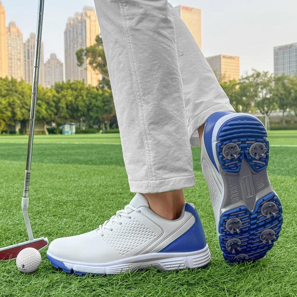 Athletic Striker Pro men's golf footwear for superior grip and performance.